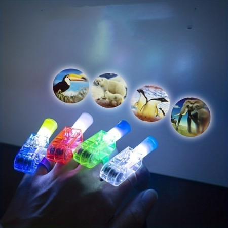 10 Pes LED Light Finger Lamp Magic Projector Flashlight Toys for Children